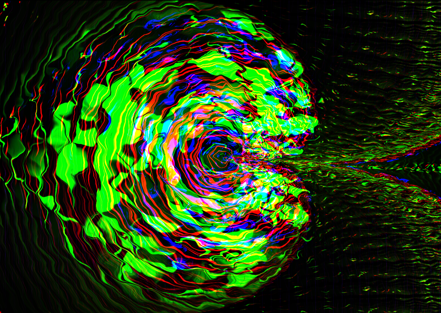 VizWiz butterchurn preset — purple and cyan plasma swirling to bass